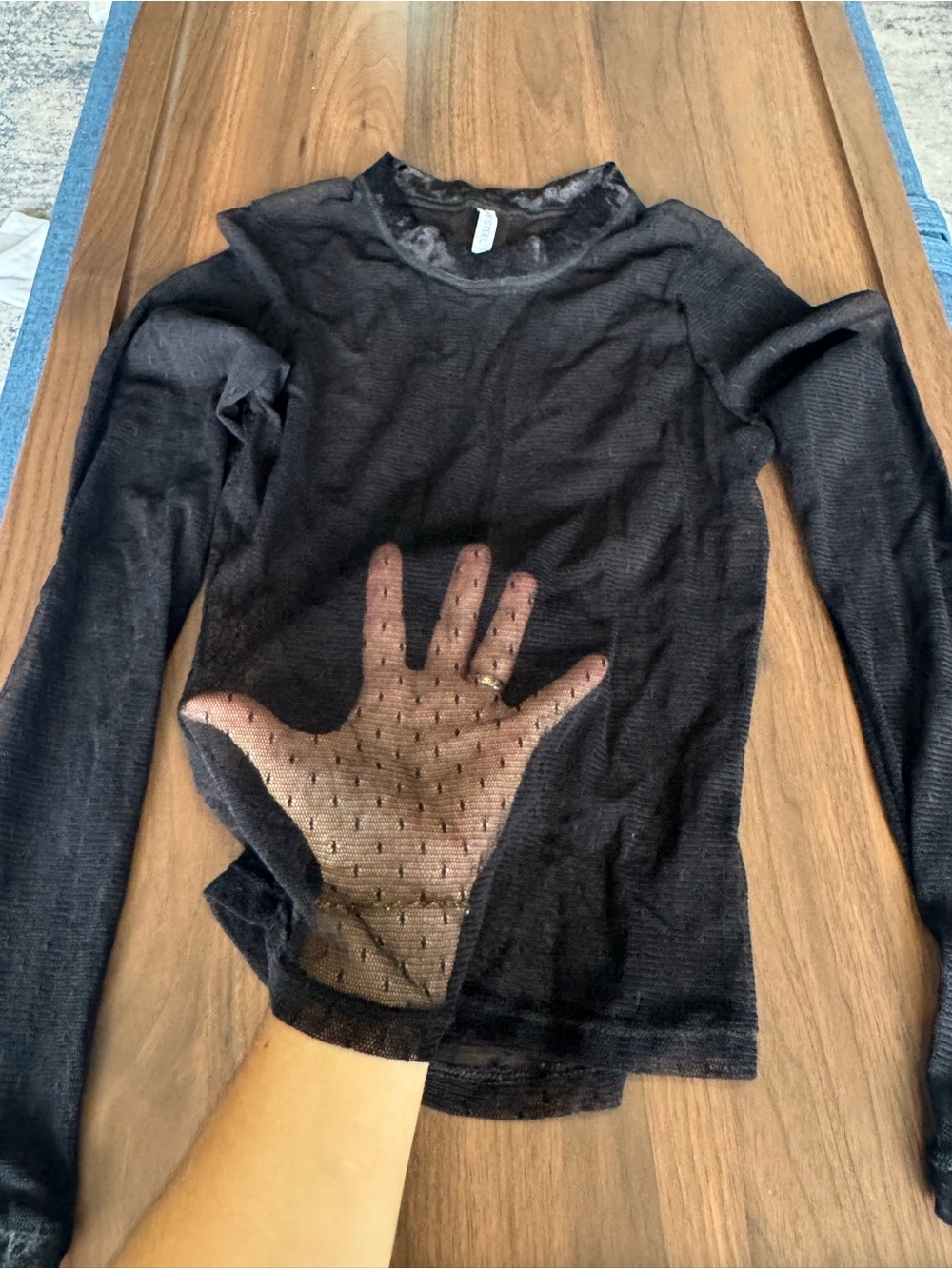 Black Sheer Long-Sleeve Top - Lightweight Women's Layering Tee